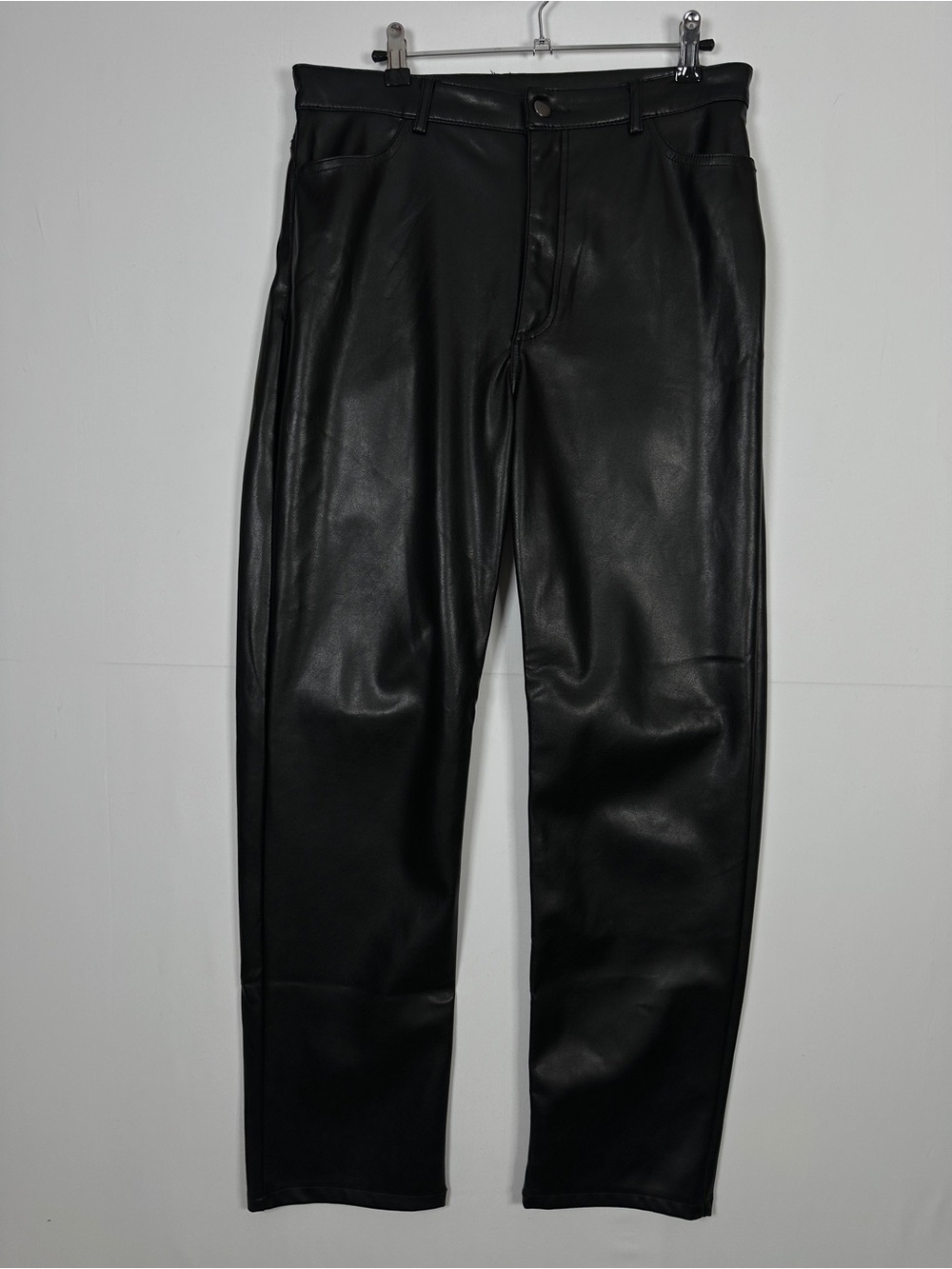 Dynamite Faux Leather Straight Leg Pants Black Size 10